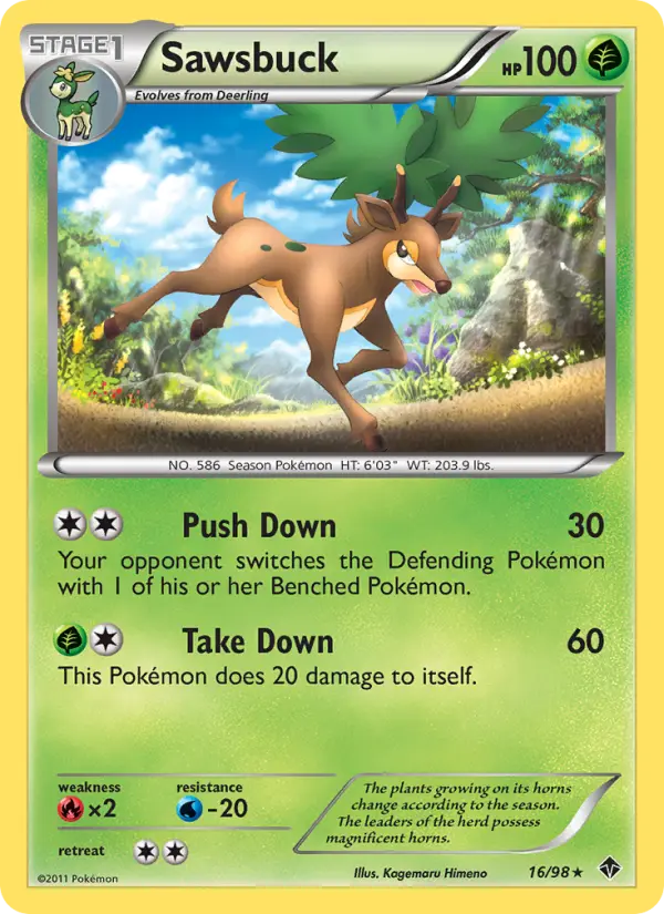 Sawsbuck 16 card from Emerging Powers
