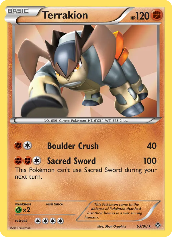 Terrakion 63 card from Emerging Powers