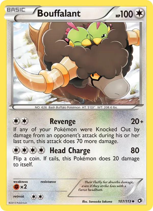 Bouffalant 107 card from Legendary Treasures