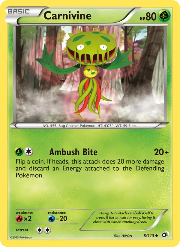 Carnivine 5 card from Legendary Treasures