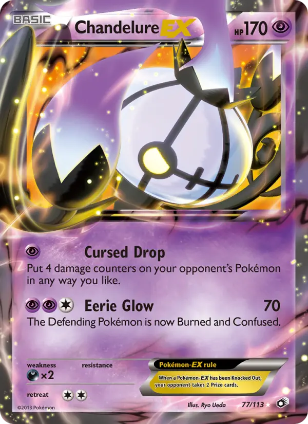 Chandelure-EX 77 card from Legendary Treasures