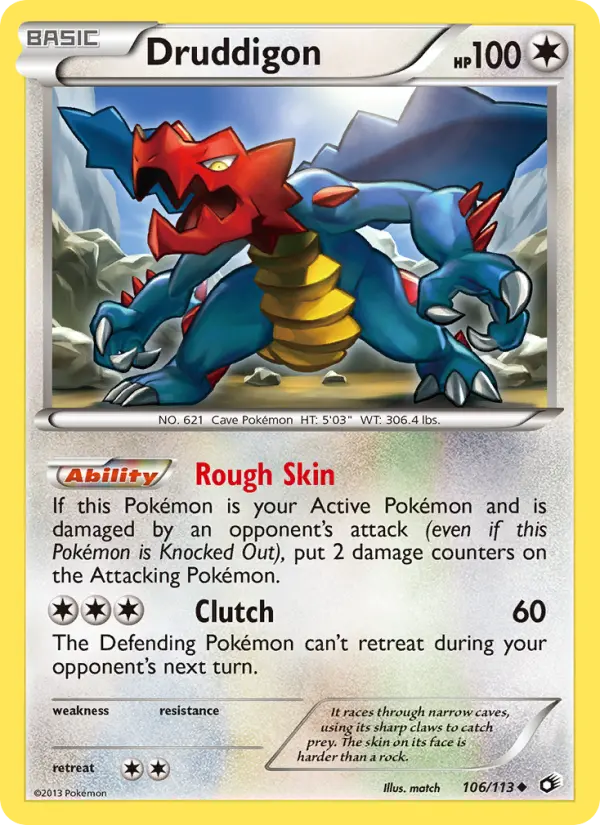 Druddigon 106 card from Legendary Treasures