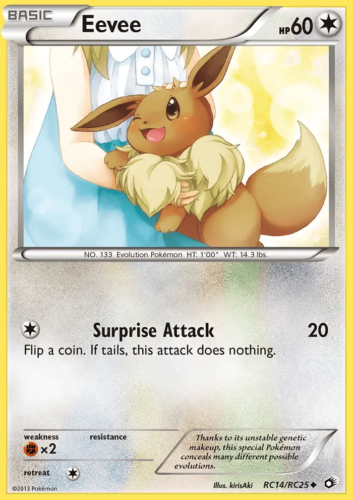 Eevee RC14 card from Legendary Treasures