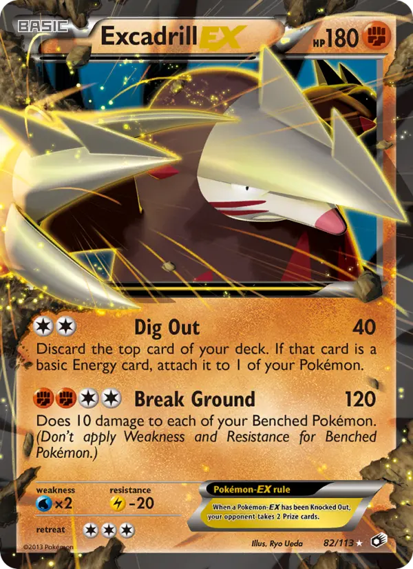 Excadrill-EX 82 — Legendary Treasures 82, Holofoil finish