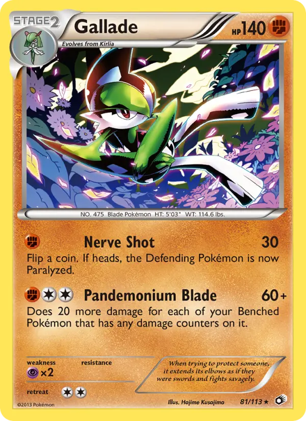 Gallade 81 card from Legendary Treasures