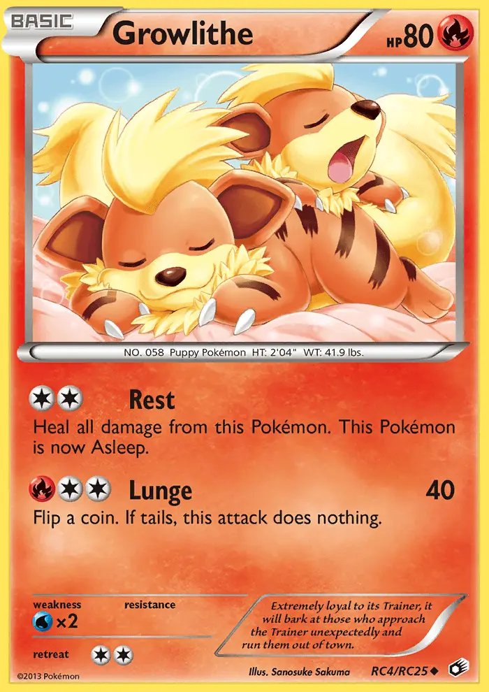 Growlithe RC4 — Legendary Treasures RC4, Holofoil finish