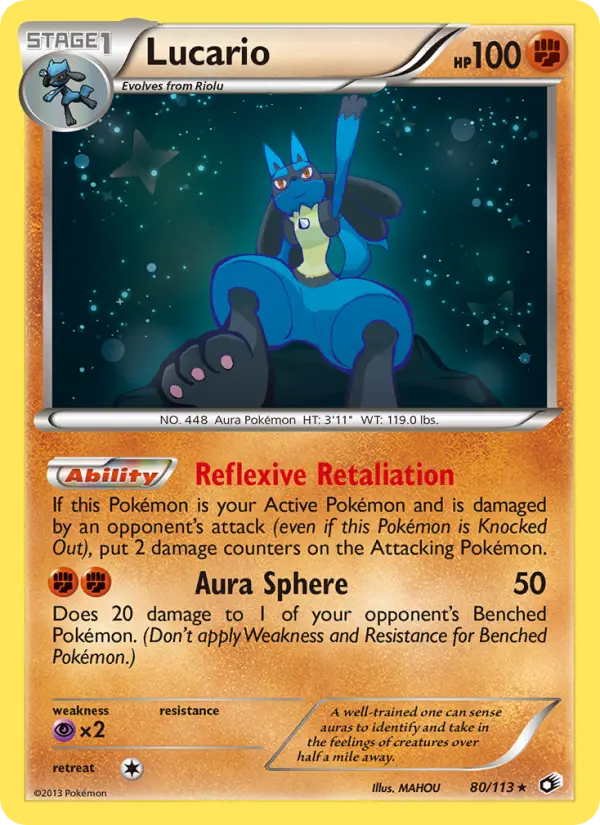 Lucario 80 — Legendary Treasures 80, Holofoil finish