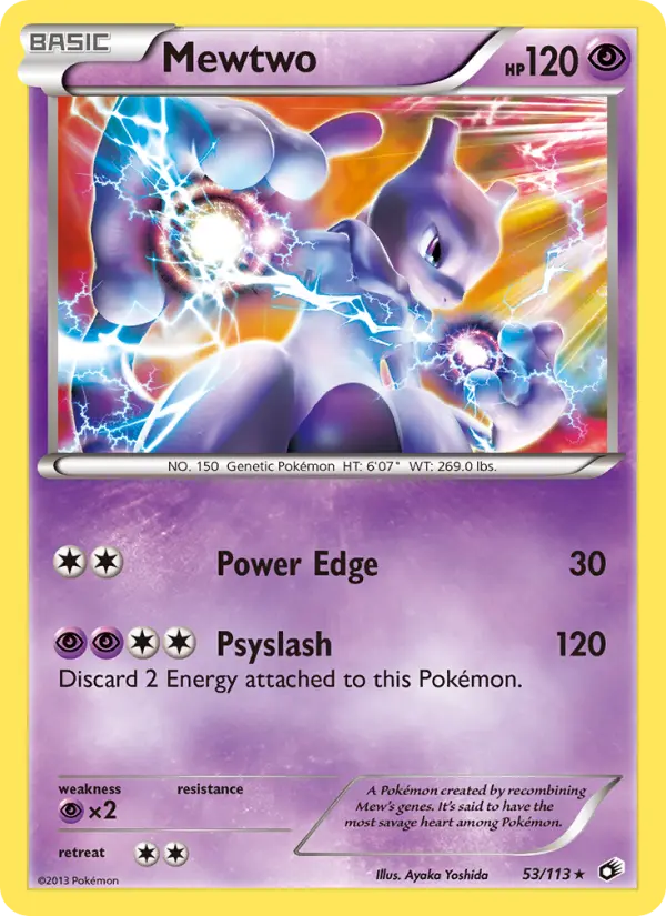 Mewtwo 53 card from Legendary Treasures