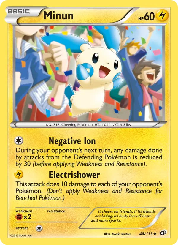 Minun 48 card from Legendary Treasures