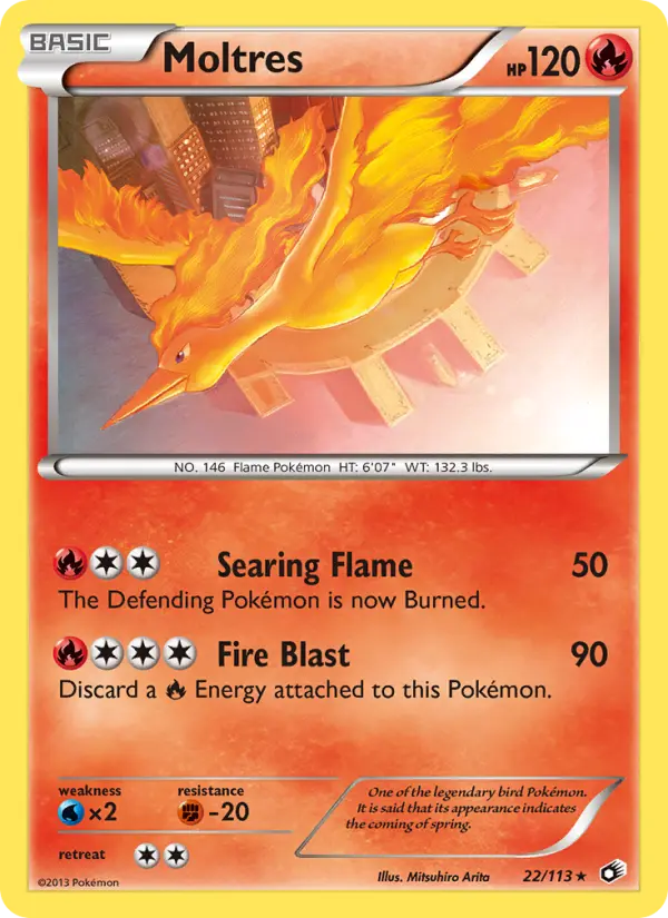 Moltres 22 card from Legendary Treasures