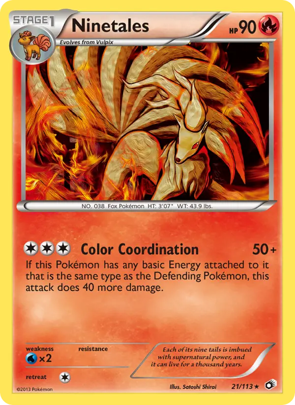 Ninetales 21 card from Legendary Treasures