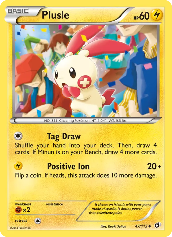 Plusle 47 card from Legendary Treasures