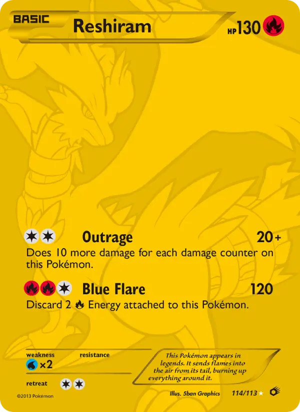 Reshiram 114 — Legendary Treasures 114, Holofoil finish