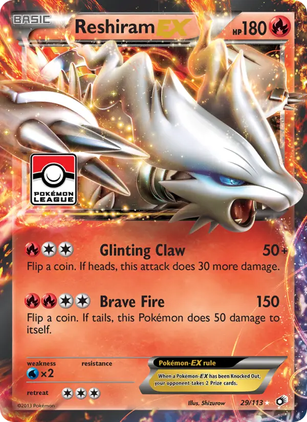 Reshiram-EX 29 card from Legendary Treasures