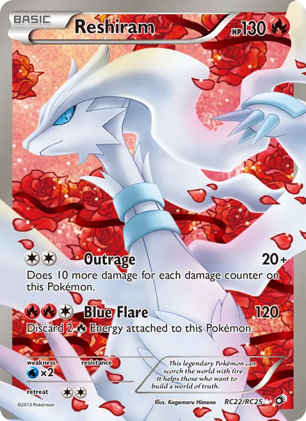 Reshiram RC22 — Legendary Treasures RC22, Holofoil finish
