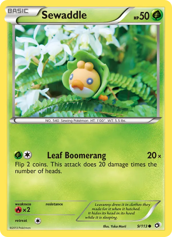 Sewaddle 9 card from Legendary Treasures