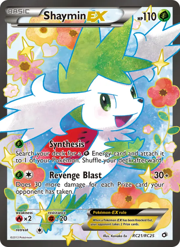 Shaymin-EX RC21 card from Legendary Treasures