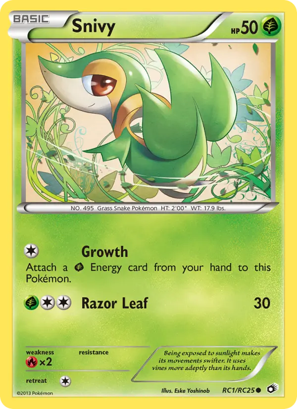 Snivy RC1 — Legendary Treasures RC1, Holofoil finish