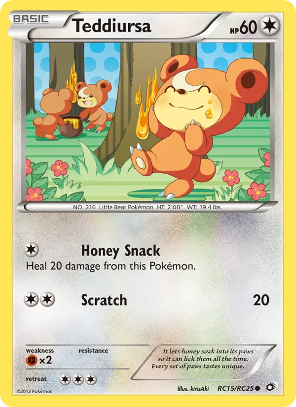 Teddiursa RC15 card from Legendary Treasures