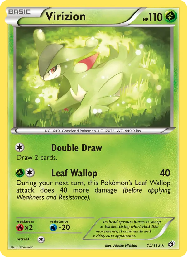 Virizion 15 card from Legendary Treasures
