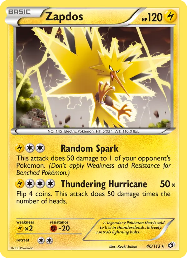 Zapdos 46 — Legendary Treasures 46, Holofoil finish