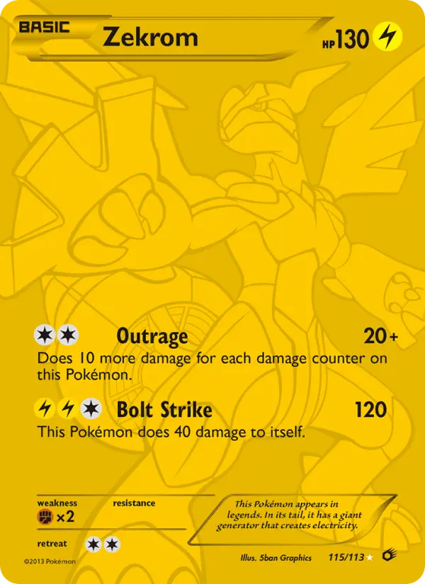 Zekrom 115 — the most expensive Legendary Treasures card