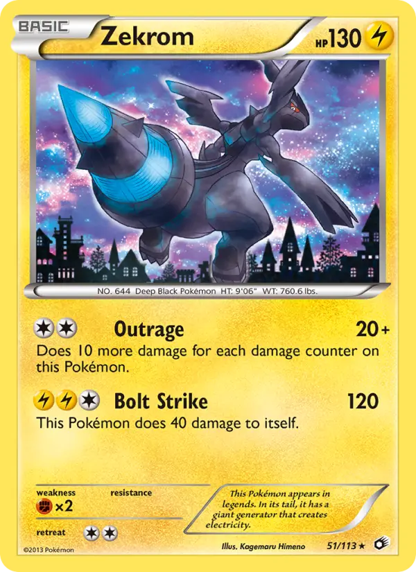 Zekrom 51 card from Legendary Treasures