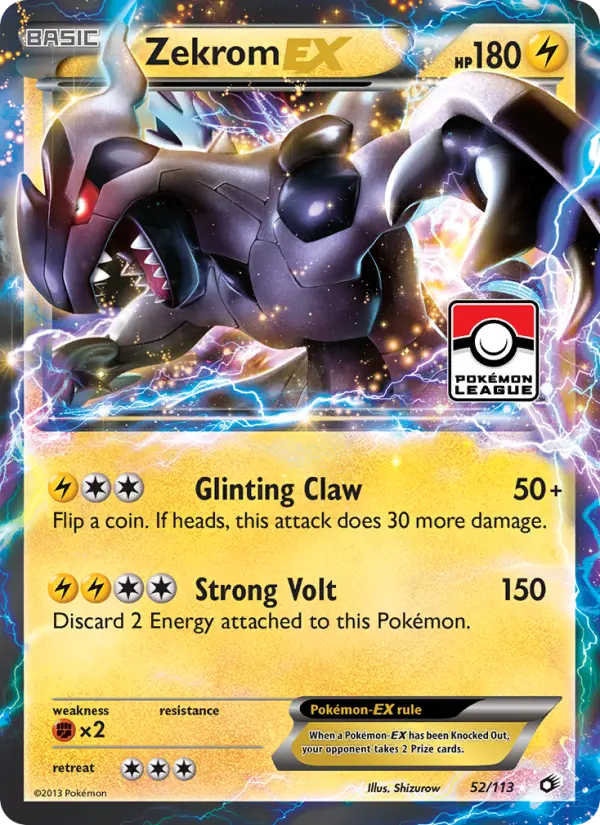 Zekrom-EX 52 card from Legendary Treasures