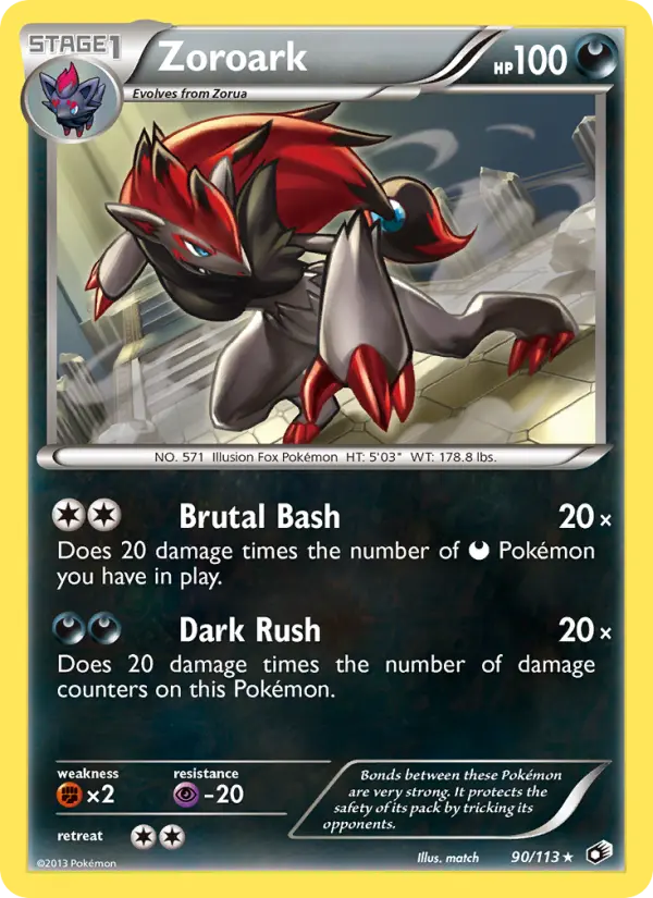 Zoroark 90 — Legendary Treasures 90, Holofoil finish