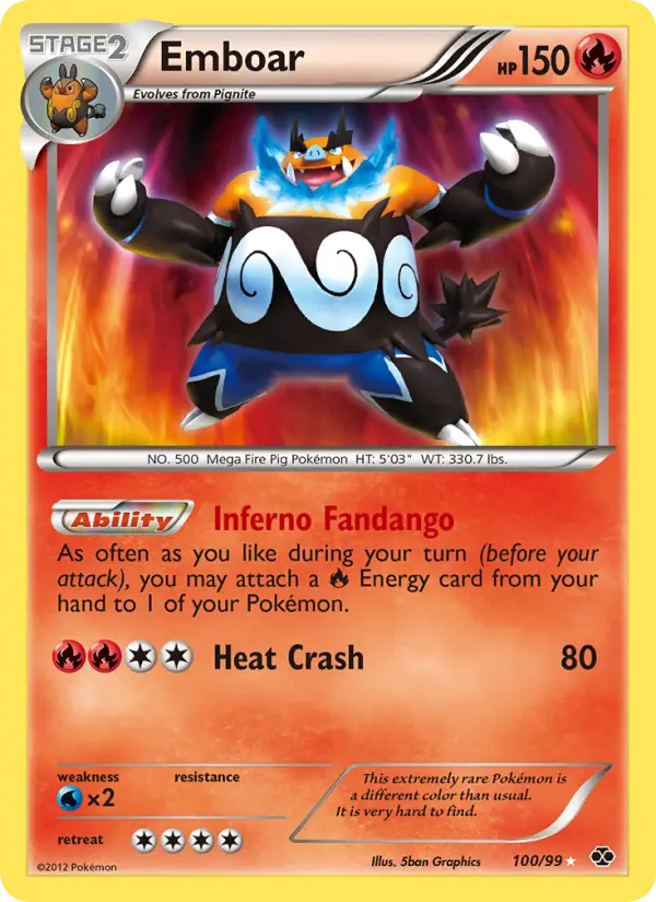 Emboar 100 — Next Destinies 100, Holofoil finish