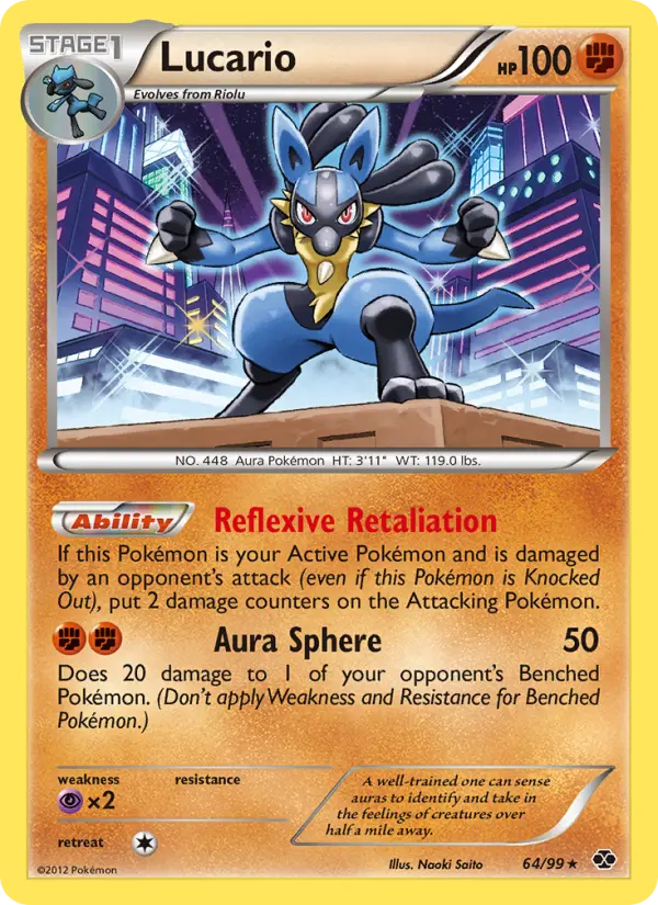Lucario 64 card from Next Destinies