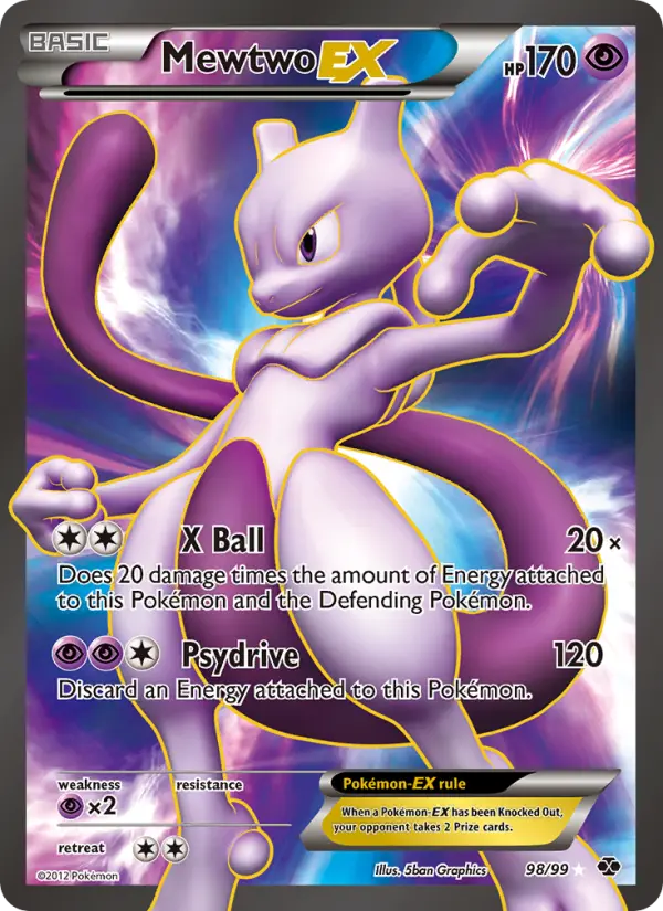 Mewtwo-EX 98 — Next Destinies 98, Holofoil finish