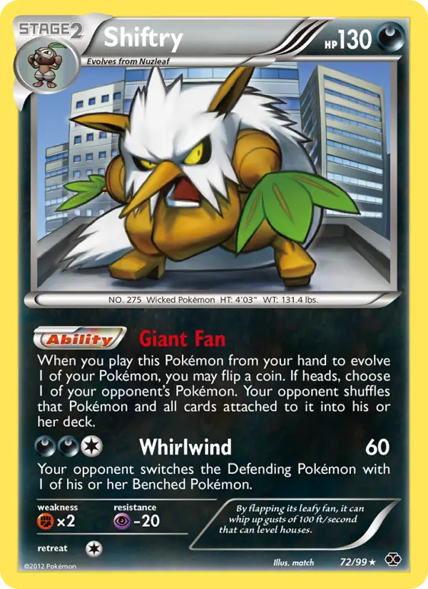 Shiftry 72 card from Next Destinies