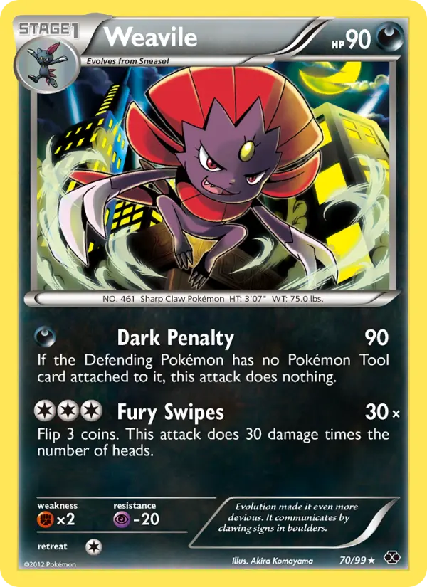 Weavile 70 card from Next Destinies