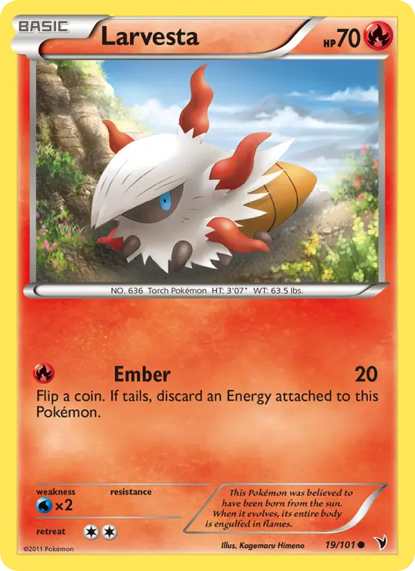 Larvesta 19 card from Noble Victories
