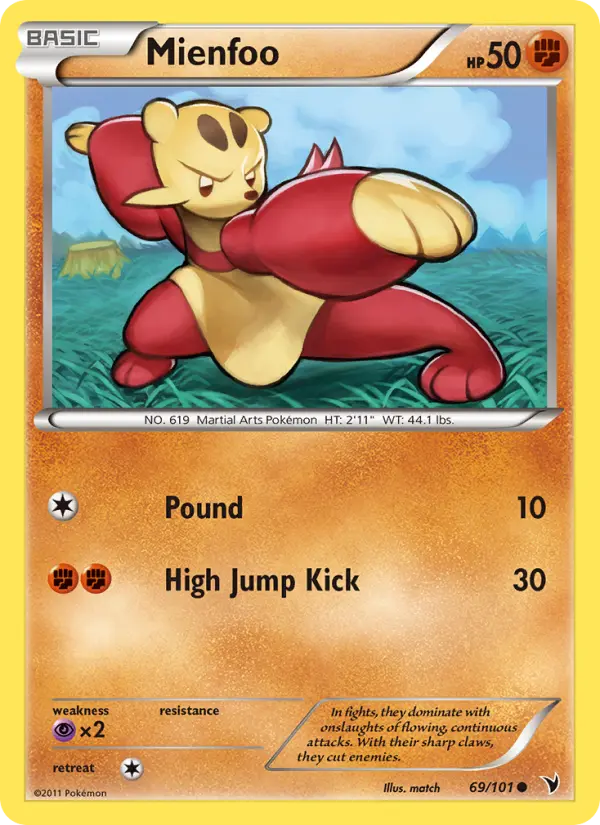 Mienfoo 69 card from Noble Victories