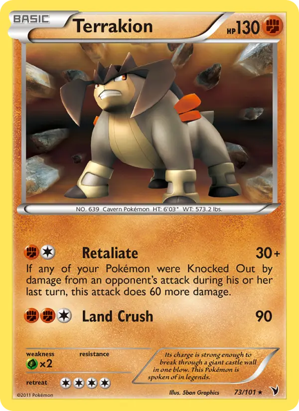Terrakion 73 — Noble Victories 73, Holofoil finish
