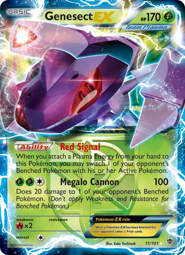 Genesect-EX 11 — Plasma Blast 11, Holofoil finish