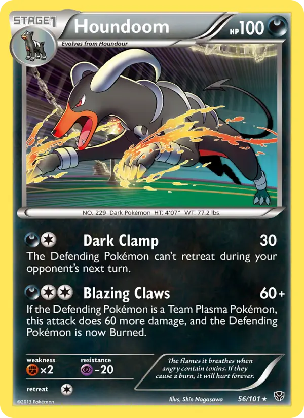 Houndoom 56 — Plasma Blast 56, Holofoil finish