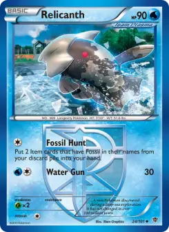 Relicanth 24 — shown as an example of the Reverse Holofoil finish