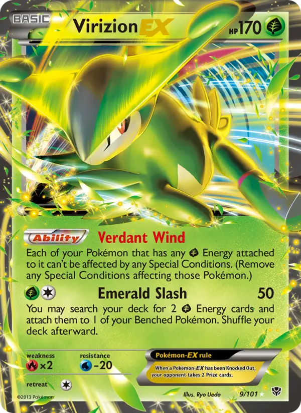 Virizion-EX 9 card from Plasma Blast
