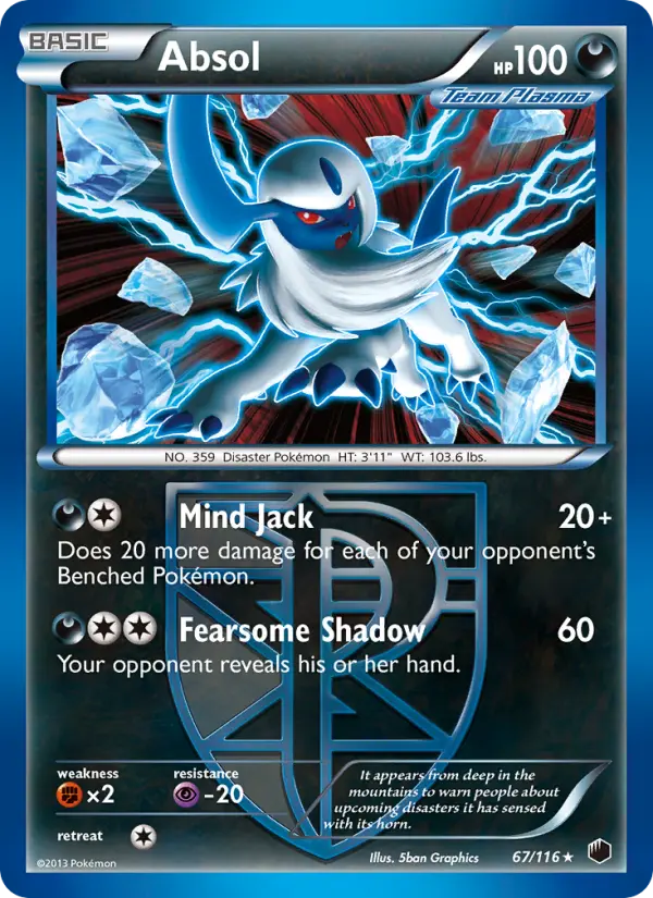 Absol 67 card from Plasma Freeze