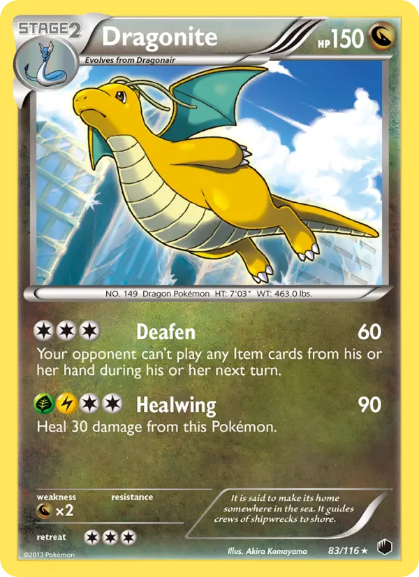 Dragonite 83 card from Plasma Freeze