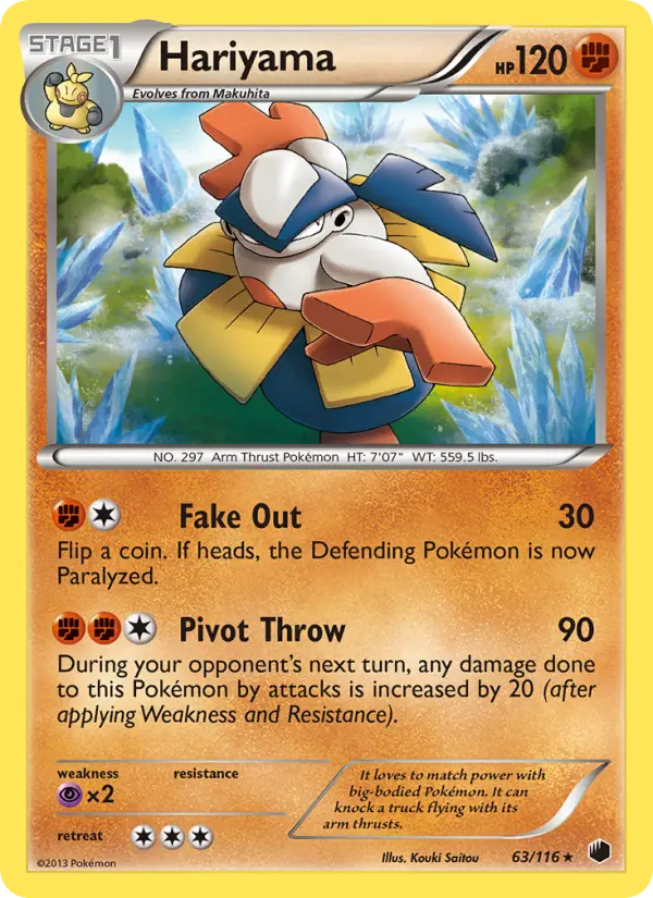 Hariyama 63 card from Plasma Freeze