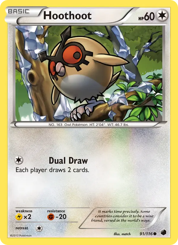 Hoothoot 91 card from Plasma Freeze