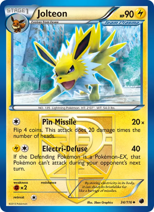 Jolteon 34 card from Plasma Freeze