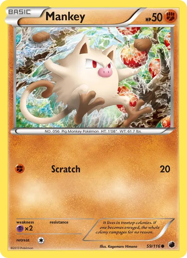 Mankey 59 card from Plasma Freeze