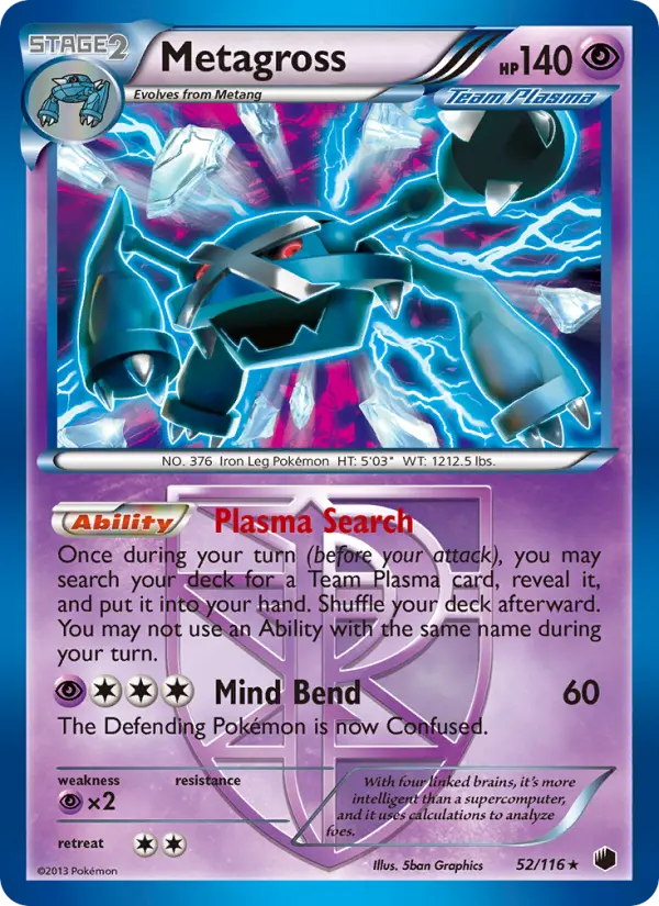 Metagross 52 card from Plasma Freeze