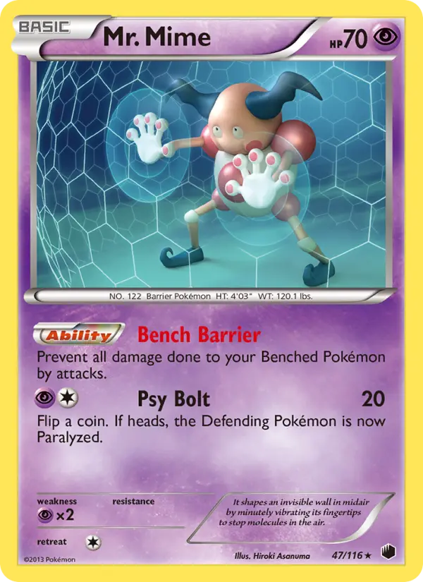 Mr. Mime 47 card from Plasma Freeze