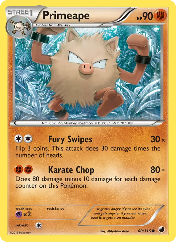 Primeape 60 card from Plasma Freeze